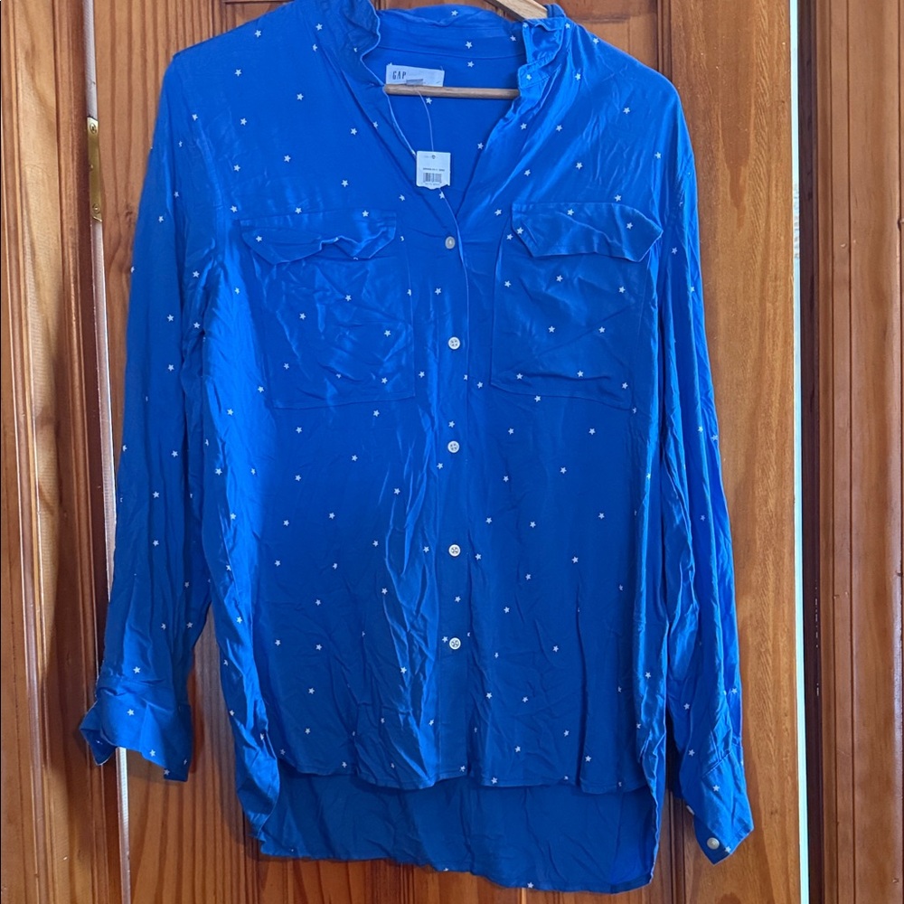 Gap Royal Blue Blouse with white stars
